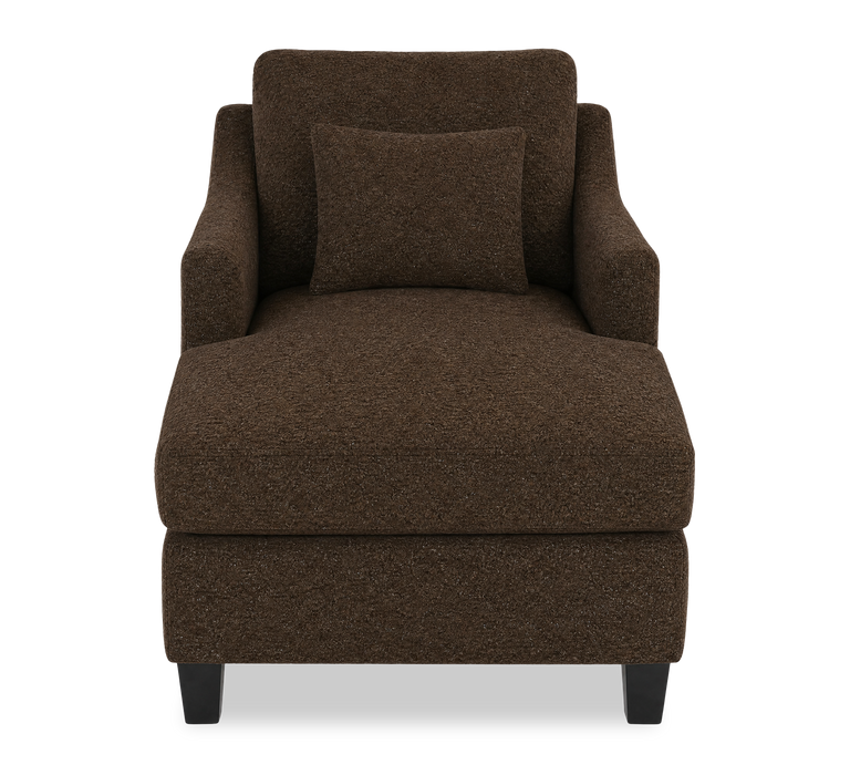 Fauteuil long d’appoint personnalisable de Sofa Lab de 36 po fabriqué au Canada en tissu avec pattes en bois - Teddy Walnut