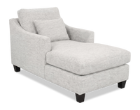 Fauteuil long d’appoint personnalisable de Sofa Lab de 36 po fabriqué au Canada en tissu avec pattes en bois - Plush Oyster