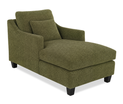 Made in Canada Sofa Lab Customizable 36" Fabric Accent Chaise with Wood Legs – Chenille Moss  | Fauteuil long d’appoint personnalisable de Sofa Lab de 36 po fabriqué au Canada en tissu avec pattes en bois - Chenille Moss