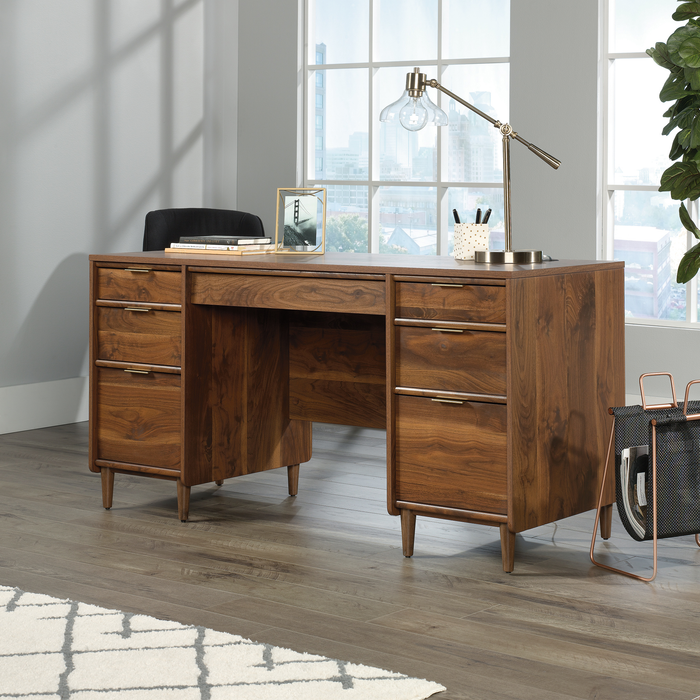 Bureau de direction Clifford Place de 59,06 po à 6 tiroirs - noyer majestueux
