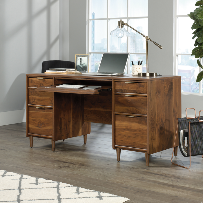 Bureau de direction Clifford Place de 59,06 po à 6 tiroirs - noyer majestueux