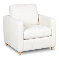 Fauteuil d’appoint personnalisable Club de Sofa Lab de 36 po fabriqué au Canada en tissu avec pattes en bois - Teddy Snow