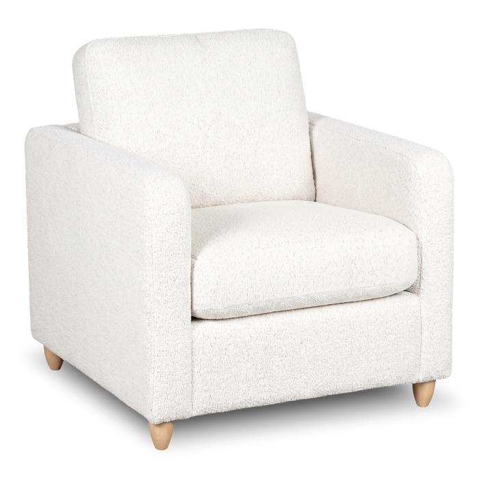 Fauteuil d’appoint personnalisable Club de Sofa Lab de 36 po fabriqué au Canada en tissu avec pattes en bois - Teddy Snow