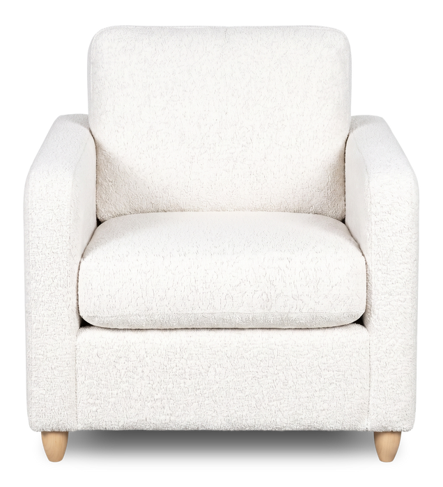 Fauteuil d’appoint personnalisable Club de Sofa Lab de 36 po fabriqué au Canada en tissu avec pattes en bois - Teddy Snow