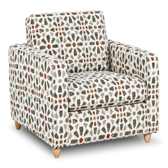 Fauteuil d’appoint personnalisable Club de Sofa Lab de 36 po fabriqué au Canada en tissu avec pattes en bois - tissu décoratif Copper