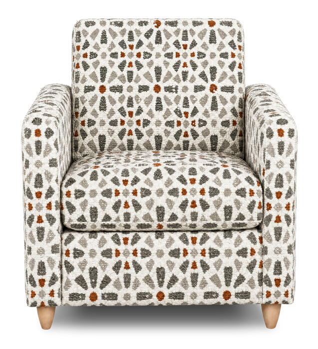 Fauteuil d’appoint personnalisable Club de Sofa Lab de 36 po fabriqué au Canada en tissu avec pattes en bois - tissu décoratif Copper