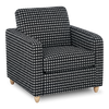 Fauteuil d’appoint personnalisable Club de Sofa Lab de 36 po fabriqué au Canada en tissu avec pattes en bois - tissu décoratif Panda