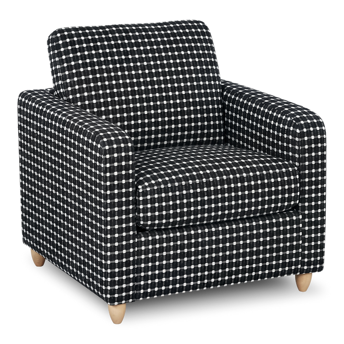 Fauteuil d’appoint personnalisable Club de Sofa Lab de 36 po fabriqué au Canada en tissu avec pattes en bois - tissu décoratif Panda