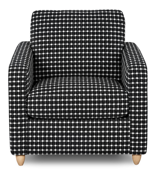 Fauteuil d’appoint personnalisable Club de Sofa Lab de 36 po fabriqué au Canada en tissu avec pattes en bois - tissu décoratif Panda