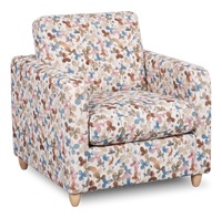  Fauteuil d’appoint personnalisable Club de Sofa Lab de 36 po fabriqué au Canada en tissu avec pattes en bois - tissu décoratif Rose