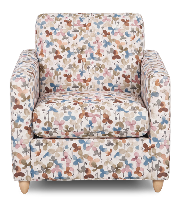 Fauteuil d’appoint personnalisable Club de Sofa Lab de 36 po fabriqué au Canada en tissu avec pattes en bois - tissu décoratif Rose 