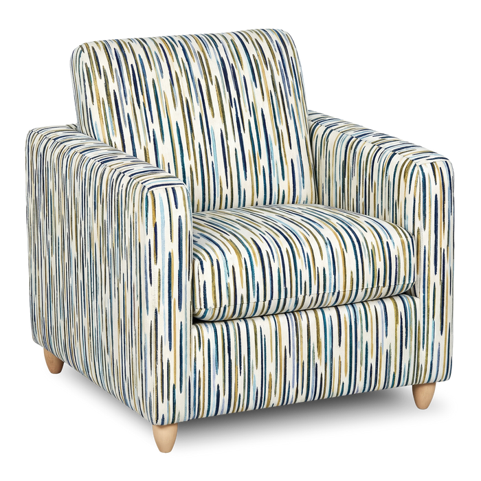 Fauteuil d’appoint personnalisable Club de Sofa Lab de 36 po fabriqué au Canada en tissu avec pattes en bois - tissu décoratif Capri
