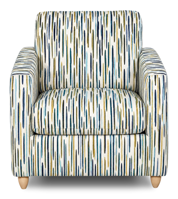 Fauteuil d’appoint personnalisable Club de Sofa Lab de 36 po fabriqué au Canada en tissu avec pattes en bois - tissu décoratif Capri