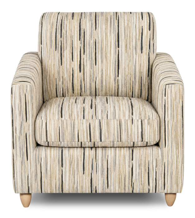 Fauteuil d’appoint personnalisable Club de Sofa Lab de 36 po fabriqué au Canada en tissu avec pattes en bois - tissu décoratif Mineral