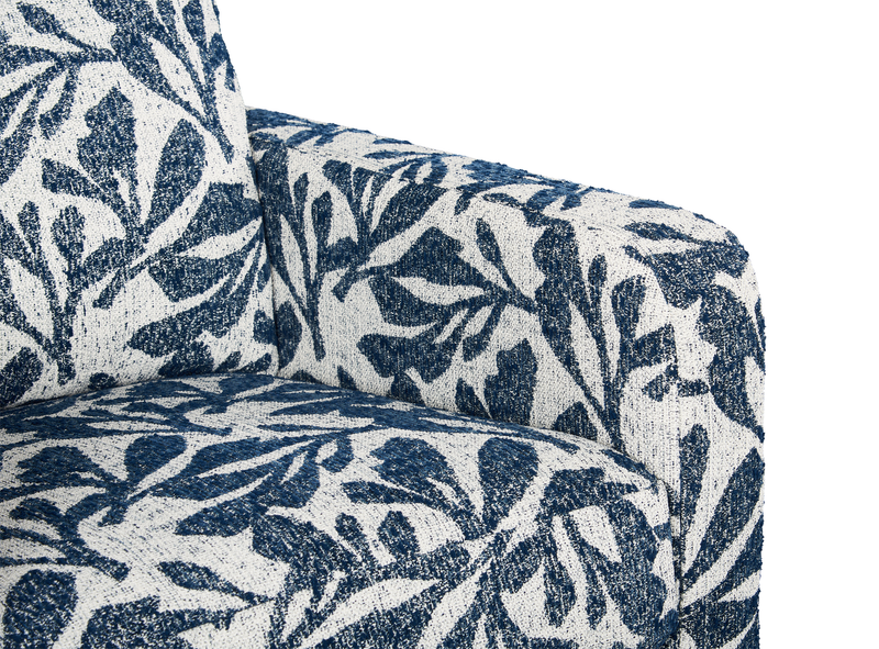 Fauteuil d’appoint personnalisable Club de Sofa Lab de 36 po fabriqué au Canada en tissu avec pattes en bois - tissu décoratif Marine 