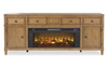 Clyde 81” Electric Fireplace TV Stand with Storage and Cable Management for TVs up to 90” – Golden Oak | Meuble pour téléviseur Clyde de 81 po avec foyer électrique, rangement et système de gestion des câbles pour téléviseurs jusqu’à 90 po - chêne doré
