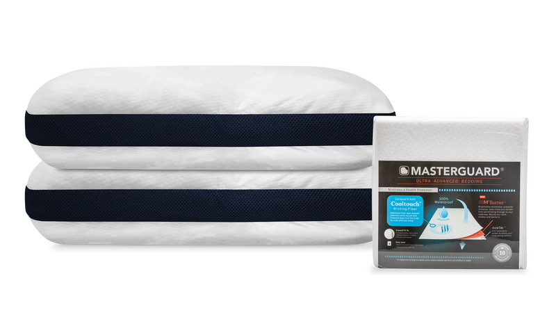 Protège-matelas CooltouchMC de MasterguardMD pour très grand lit avec 2 CooltouchMC Plus oreillers pour très grand lit