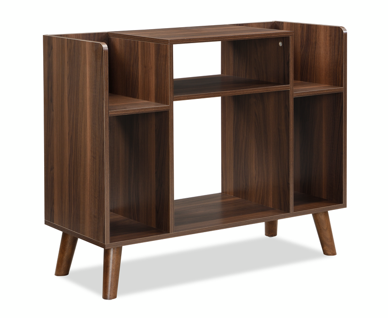 Meuble audio Crosby de 35,6 po avec rangement ouvert et système de gestion des câbles - noyer