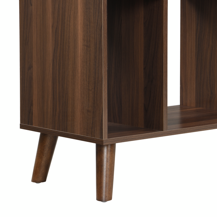 Meuble audio Crosby de 35,6 po avec rangement ouvert et système de gestion des câbles - noyer