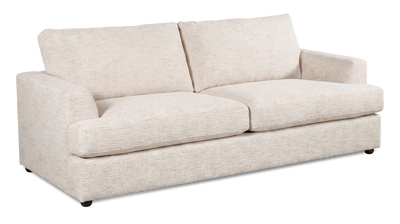 Made in Canada Customizable Sofa Lab Curve 88" Fabric Sofa – Chenille White | Sofa personnalisable Curve de Sofa Lab de 88 po fabriqué au Canada en tissu - Chenille White