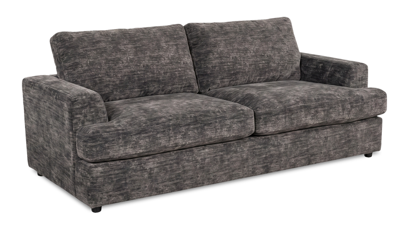 Sofa personnalisable Curve de Sofa Lab de 88 po fabriqué au Canada en tissu - Plush Charcoal