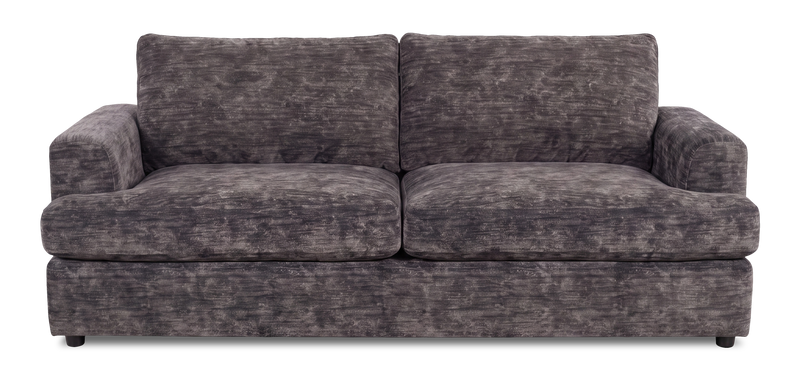 Sofa personnalisable Curve de Sofa Lab de 88 po fabriqué au Canada en tissu - Plush Charcoal