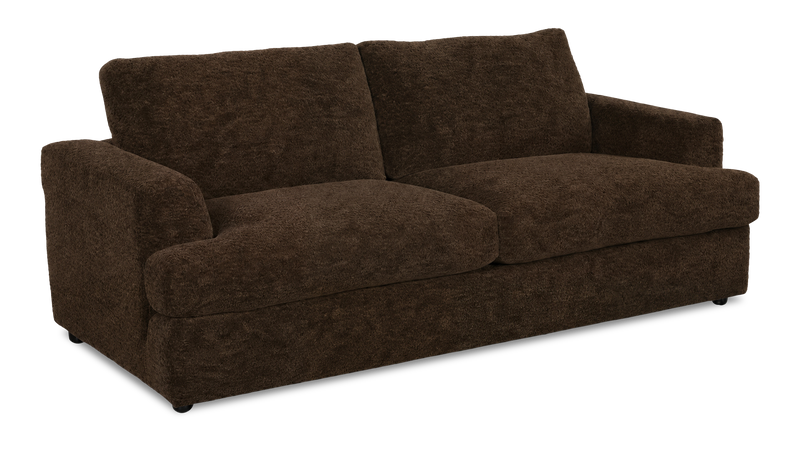 Sofa personnalisable Curve de Sofa Lab de 88 po fabriqué au Canada en tissu - Plush Chocolate