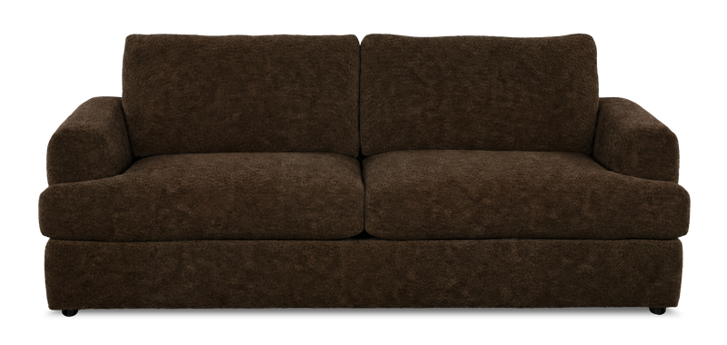 Sofa personnalisable Curve de Sofa Lab de 88 po fabriqué au Canada en tissu - Plush Chocolate