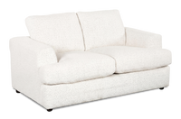 Causeuse personnalisable Curve de Sofa Lab de 65 po fabriqué au Canada en tissu - Teddy Snow