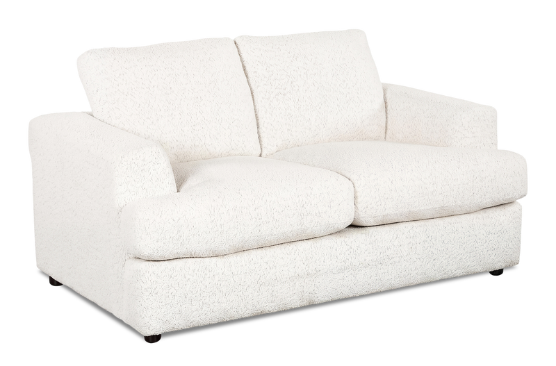 Causeuse personnalisable Curve de Sofa Lab de 65 po fabriqué au Canada en tissu - Teddy Snow