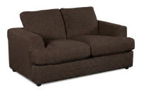 Causeuse personnalisable Curve de Sofa Lab de 65 po fabriqué au Canada en tissu - Teddy Walnut
