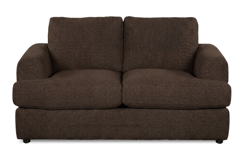 Causeuse personnalisable Curve de Sofa Lab de 65 po fabriqué au Canada en tissu - Teddy Walnut