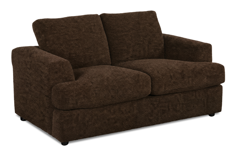 Causeuse personnalisable Curve de Sofa Lab de 65 po fabriqué au Canada en tissu - Plush Chocolate