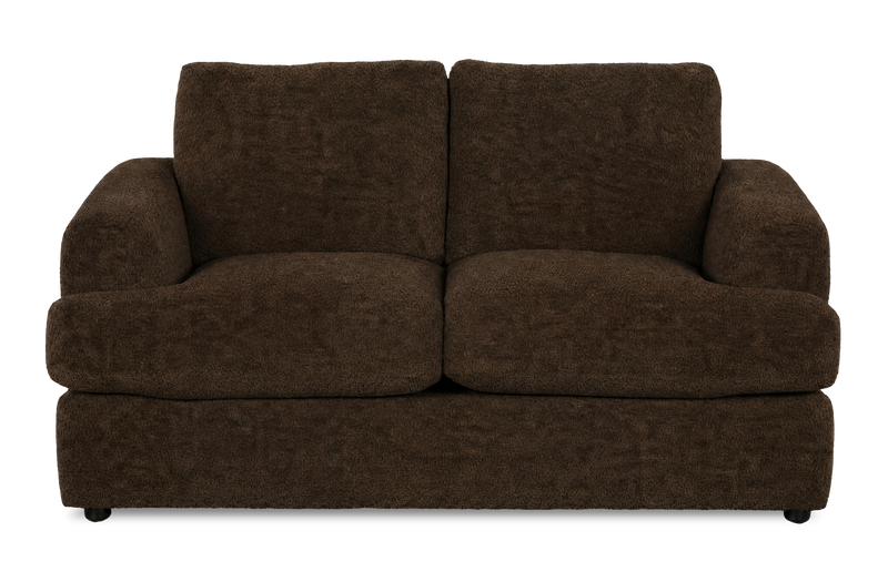Causeuse personnalisable Curve de Sofa Lab de 65 po fabriqué au Canada en tissu - Plush Chocolate