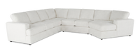  Sofa sectionnel de droite 4 pièces avec fauteuil enveloppant personnalisable Curve de Sofa Lab fabriqué au Canada en tissu - Teddy Snow