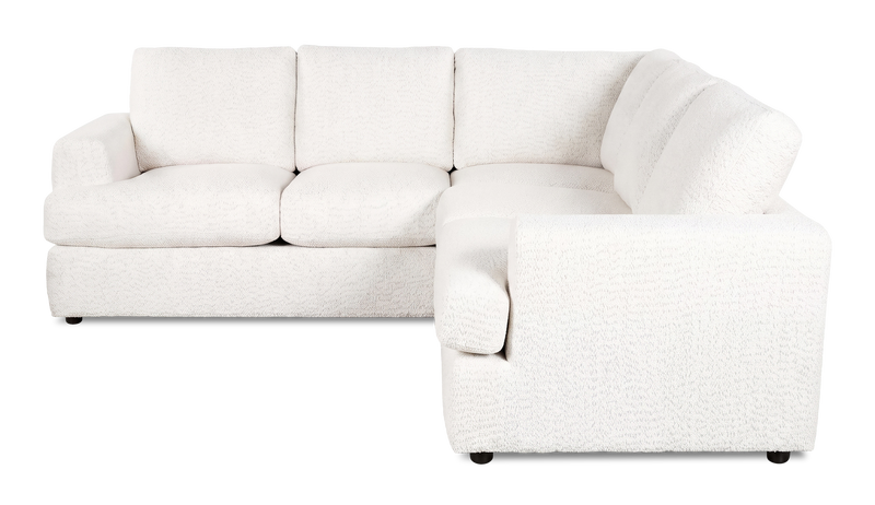 Sofa sectionnel 2 pièces personnalisable Curve de Sofa Lab fabriqué au Canada en tissu - Teddy Snow