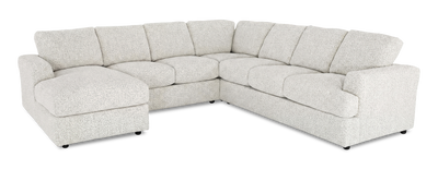 Made in Canada Customizable Sofa Lab Curve 4-Piece Left-Facing Sectional with Chaise - Teddy Riverrock | Sofa sectionnel de gauche 4 pièces avec fauteuil long personnalisable Curve de Sofa Lab fabriqué au Canada en tissu - Teddy Riverrock