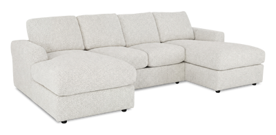 Made in Canada Customizable Sofa Lab Curve Fabric Double Chaise Sectional - Teddy Riverrock | Sofa sectionnel avec deux fauteuils longs personnalisable Curve de Sofa Lab fabriqué au Canada en tissu - Teddy Riverrock