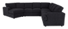 Made in Canada Customizable Sofa Lab Curve 4-Piece Left-Facing Sectional with Cuddler - Teddy Raven | Sofa sectionnel de gauche 4 pièces avec fauteuil enveloppant personnalisable Curve de Sofa Lab fabriqué au Canada en tissu - Teddy Raven