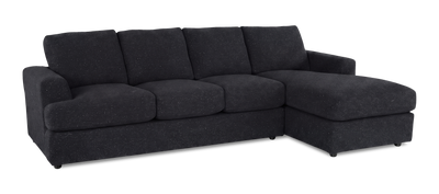 Made in Canada Customizable Sofa Lab Curve Right-Facing Fabric Sofa Chaise  – Teddy Raven | Sofa avec fauteuil long de droite personnalisable Curve de Sofa Lab fabriqué au Canada en tissu - Teddy Raven