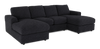 Sofa sectionnel avec deux fauteuils longs personnalisable Curve de Sofa Lab fabriqué au Canada en tissu - Teddy Raven