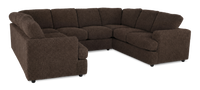 Sofa sectionnel en U personnalisable Curve de Sofa Lab fabriqué au Canada en tissu - Teddy Walnut