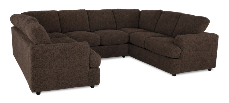 Sofa sectionnel en U personnalisable Curve de Sofa Lab fabriqué au Canada en tissu - Teddy Walnut