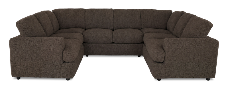 Sofa sectionnel en U personnalisable Curve de Sofa Lab fabriqué au Canada en tissu - Teddy Walnut