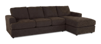 Sofa avec fauteuil long de droite personnalisable Curve de Sofa Lab fabriqué au Canada en tissu - Teddy Walnut