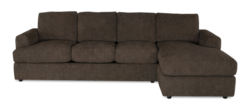 Sofa avec fauteuil long de droite personnalisable Curve de Sofa Lab fabriqué au Canada en tissu - Teddy Walnut