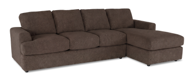 Made in Canada Customizable Sofa Lab Curve Fabric Right-Facing Sofabed Sectional - Teddy Walnut | Sofa-lit sectionnel de droite personnalisable Curve de Sofa Lab fabriqué au Canada en tissu - Teddy Walnut