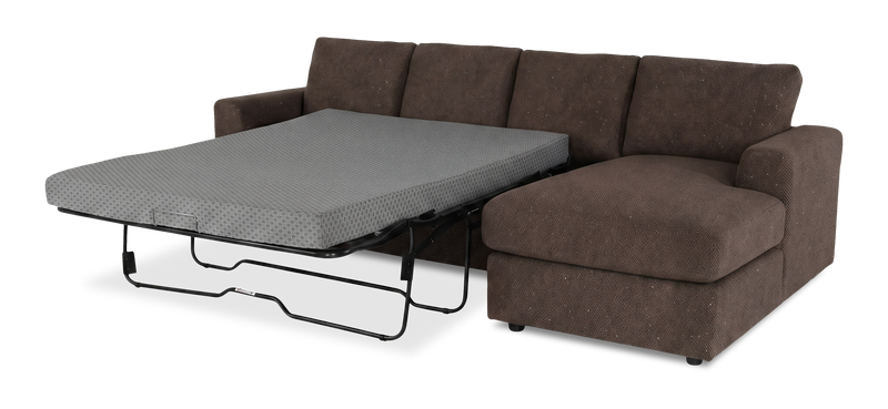 Sofa-lit sectionnel de droite personnalisable Curve de Sofa Lab fabriqué au Canada en tissu - Teddy Walnut