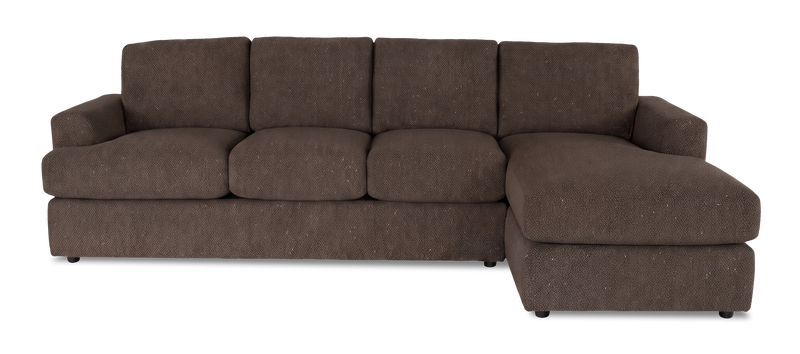 Sofa-lit sectionnel de droite personnalisable Curve de Sofa Lab fabriqué au Canada en tissu - Teddy Walnut