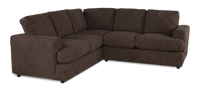 Sofa sectionnel 2 pièces personnalisable Curve de Sofa Lab fabriqué au Canada en tissu - Teddy Walnut